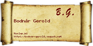 Bodnár Gerold névjegykártya